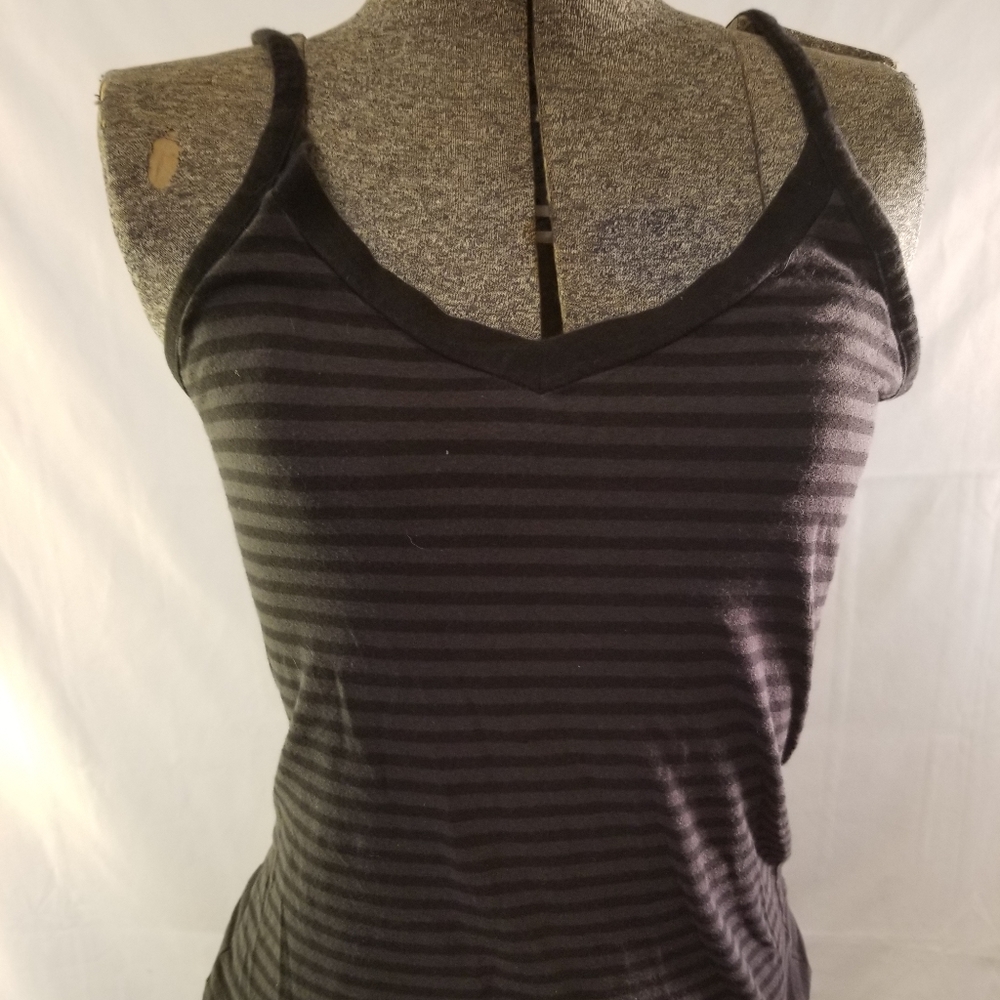Multi-Black stripped V neck tank Top FINAL PRICE